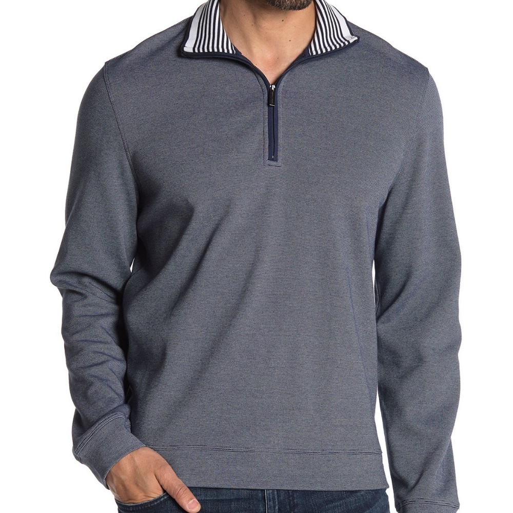 Perry Ellis 1/4 Zip Mock Neck Pullover Shirt NEW